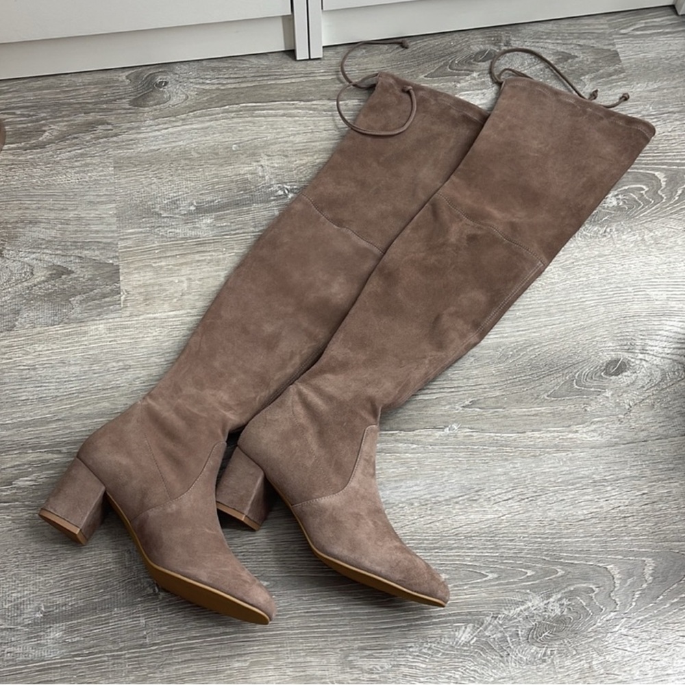 Stuart Weitzman Taupe Suede Genna 60 Boots size 37.5 - Picture 4 of 7